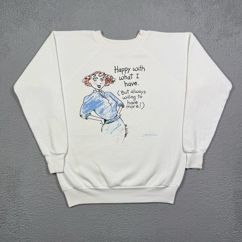 Vintage 80s Shoebox Greetings Hallmark B. Wilson funny humor sweatshirt - Picture 2 of 5